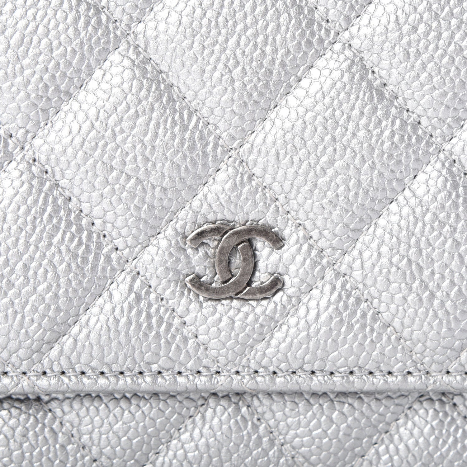 Chanel Metallic Caviar Quilted Wallet on Chain WOC 9 of 9