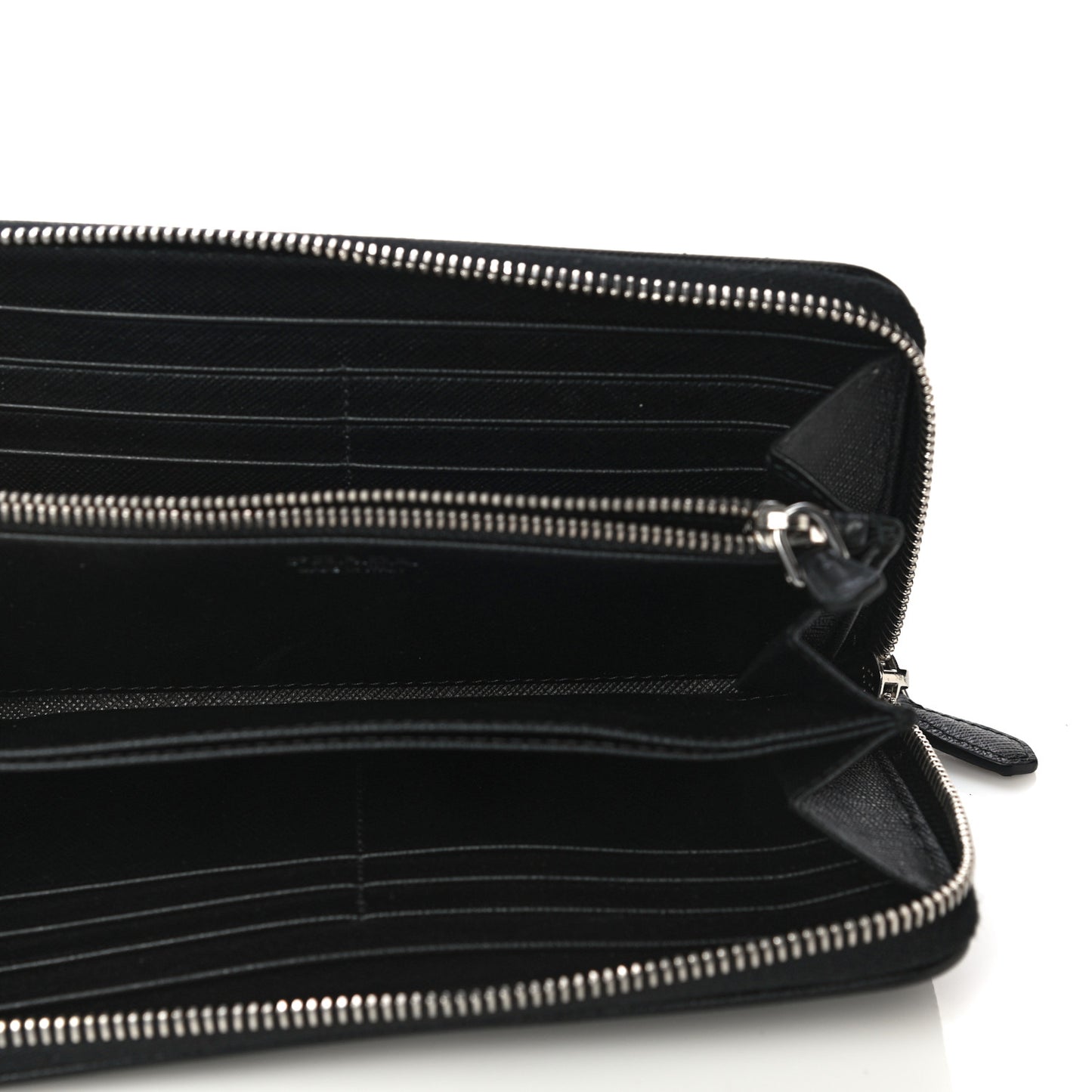 Tessuto Nylon Zip Around Wallet Black