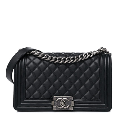 Chanel Lambskin Quilted Medium Boy Flap Black 1 of 12
