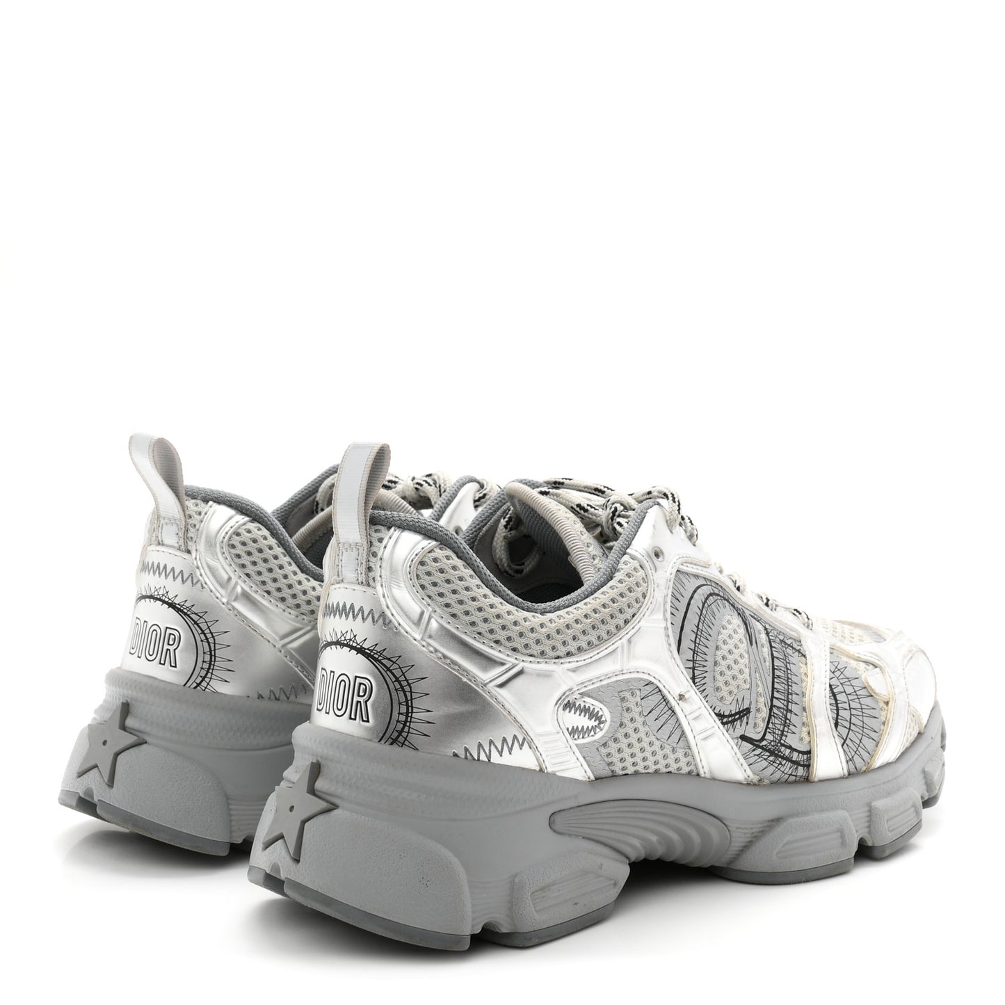 Technical Mesh Dior Chrono Sneakers 38 Silver