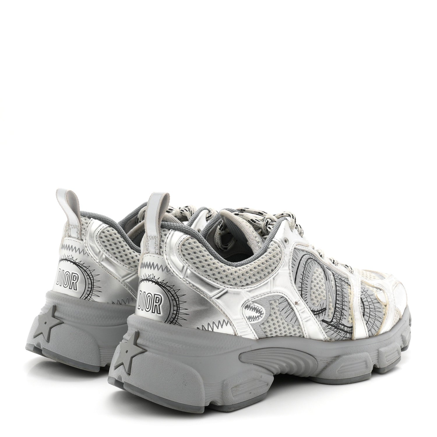 Christian Dior Technical Mesh Dior Chrono Sneakers 38 Silver 5 of 11