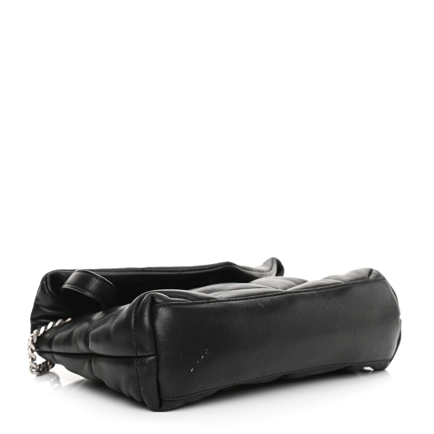 Lambskin Quilted Toy Loulou Puffer Monogram Chain Satchel Black