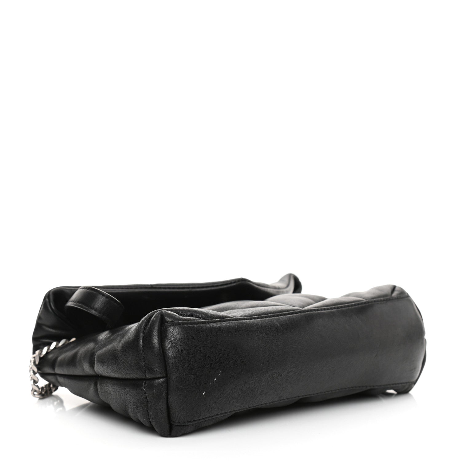Saint Laurent Lambskin Quilted Toy Loulou Puffer Monogram Chain Satchel Black 4 of 13