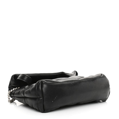Saint Laurent Lambskin Quilted Toy Loulou Puffer Monogram Chain Satchel Black 4 of 13