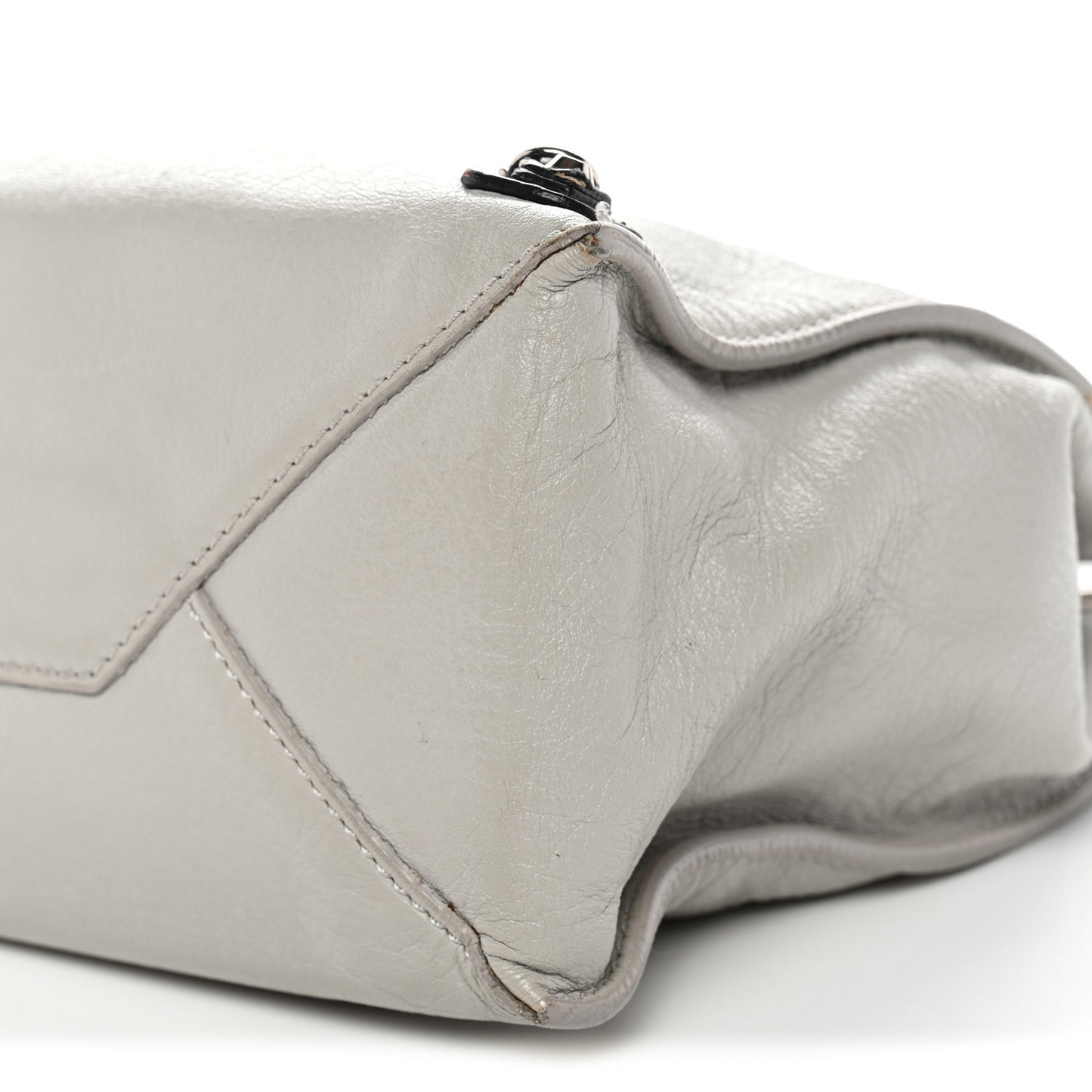 Calfskin Papier Mini A4 Zip Around Tote Grey Black