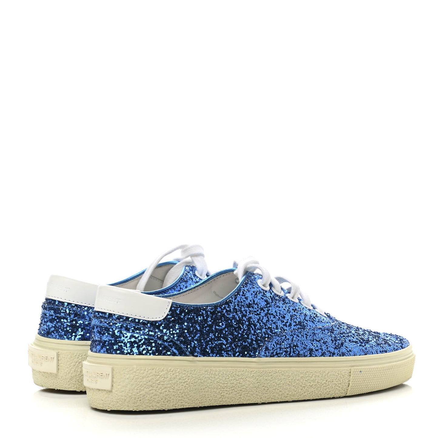 Calfskin Crystal Glitter Venice Low Top Sneakers 35.5 Blue