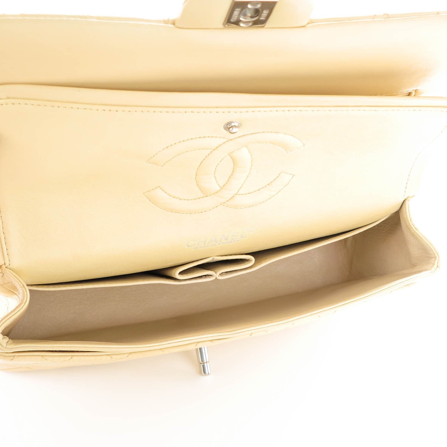 Chanel Lambskin Quilted Medium Double Flap Beige 5 of 10