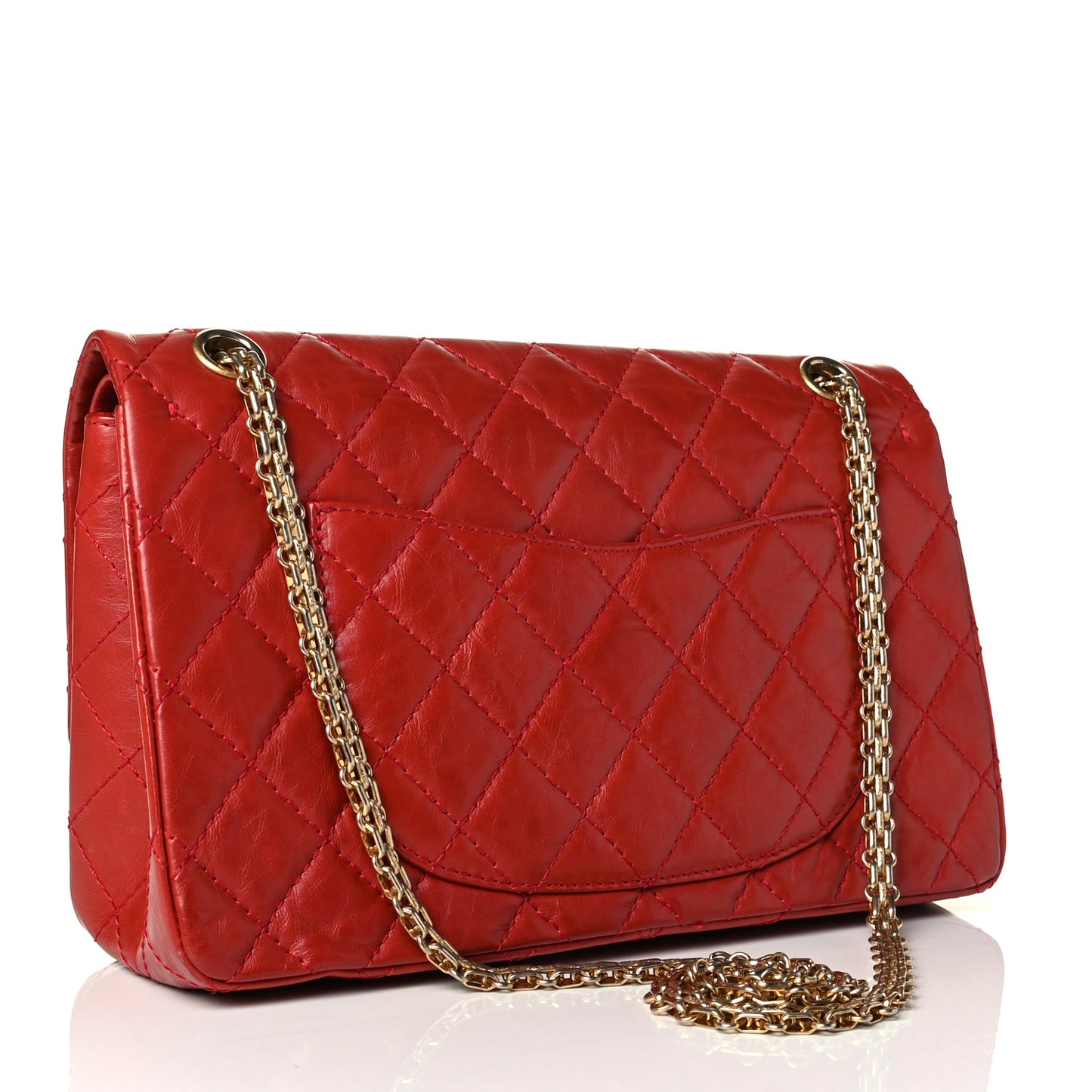 Aged Calfskin Quilted 2.55 Reissue 226 Flap Red