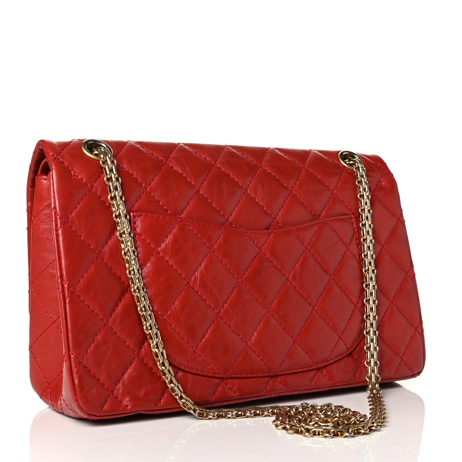Chanel Aged Calfskin Quilted 2.55 Reissue 226 Flap Red 2 of 7