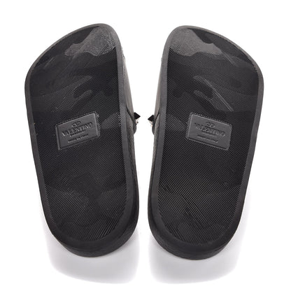 Valentino Garavani Rubber Rockstud Slide Sandals 37 Black 7 of 10