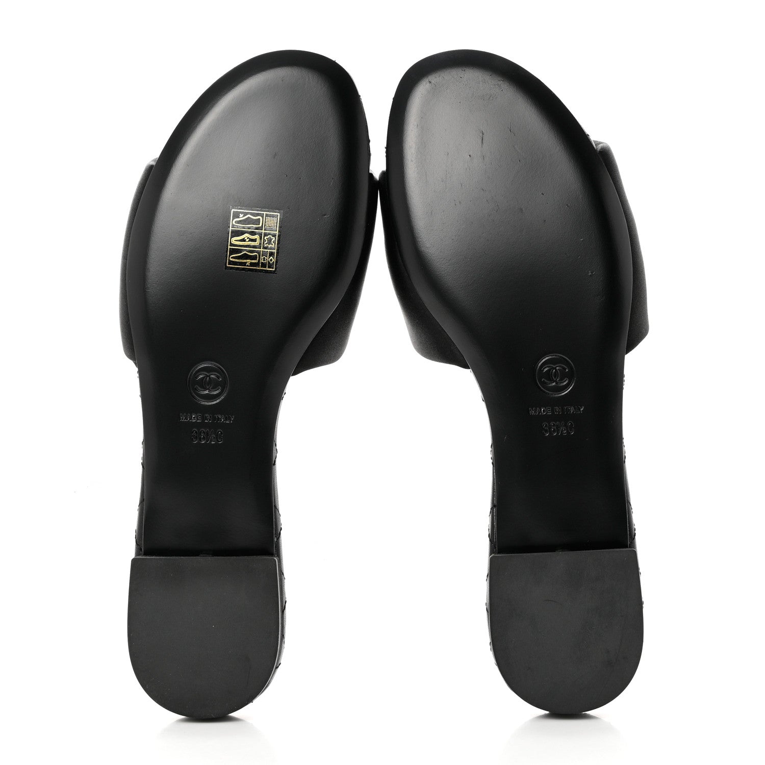 Chanel Satin Mule Sandals 38.5 Black 5 of 9