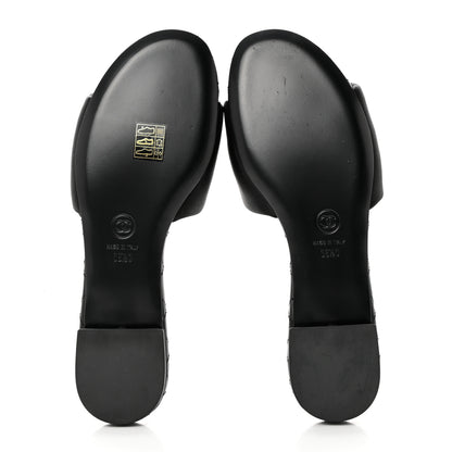 Chanel Satin Mule Sandals 38.5 Black 5 of 9