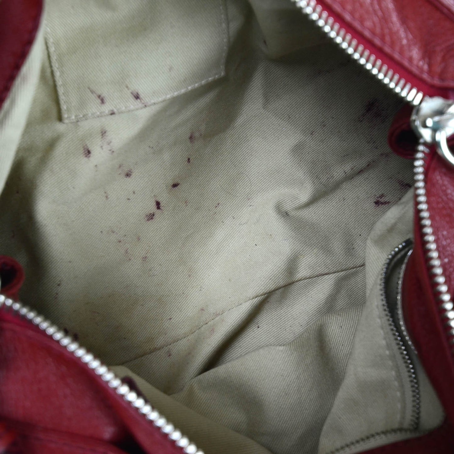 Leather Paddington Satchel Red