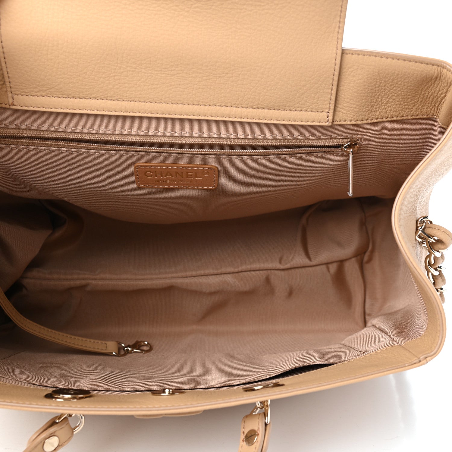 Chanel Bullskin Stitched Medium Shopping Bag Beige 5 of 10