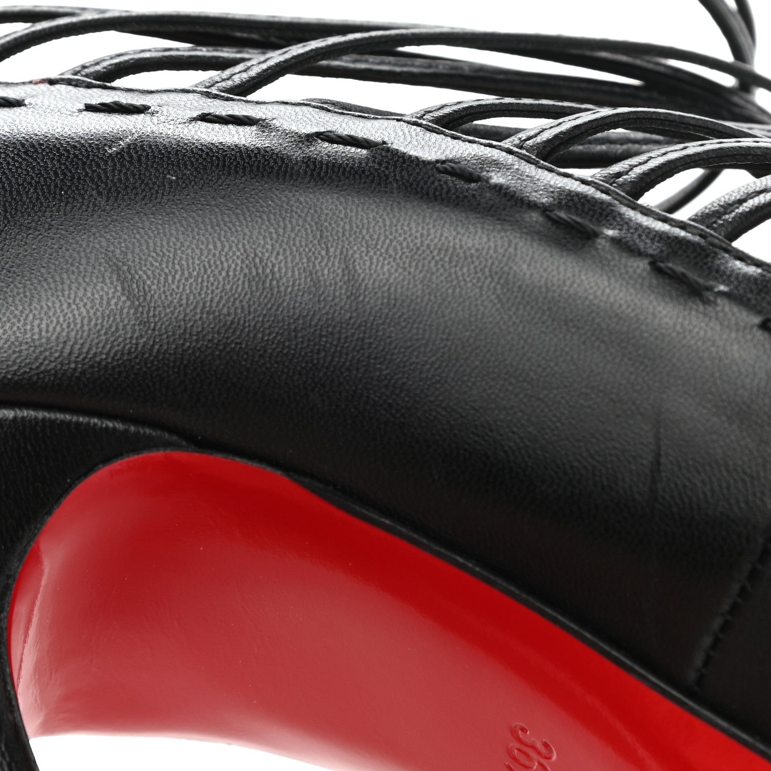 Christian Louboutin Kid Gortika 100 Strappy Pumps 36.5 Black 10 of 12