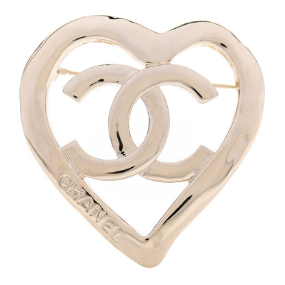 Chanel Metal CC Heart Coco In Love Brooch Gold 1 of 5