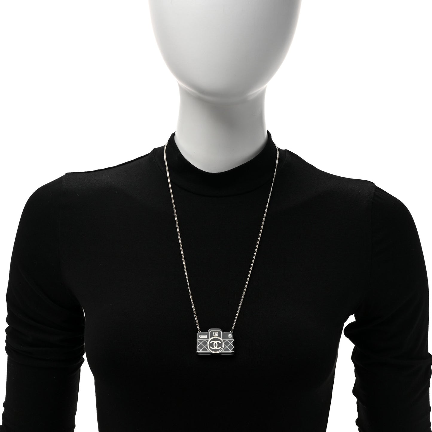 Resin Camera CC Necklace Black Gold