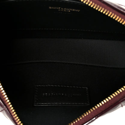 Saint Laurent Patent Calfskin Carre Quilted Cassandre Pouch On Chain Purple 5 of 8