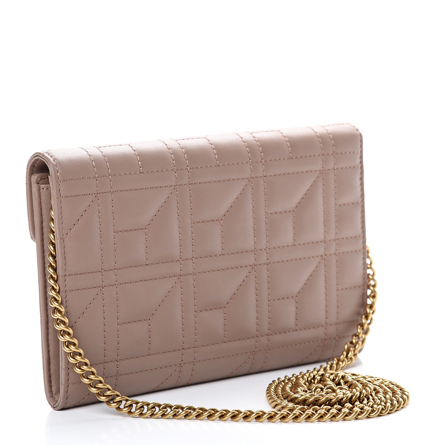Calfskin Matelasse Mini Pearly GG Marmont Chain Wallet Porcelain Rose