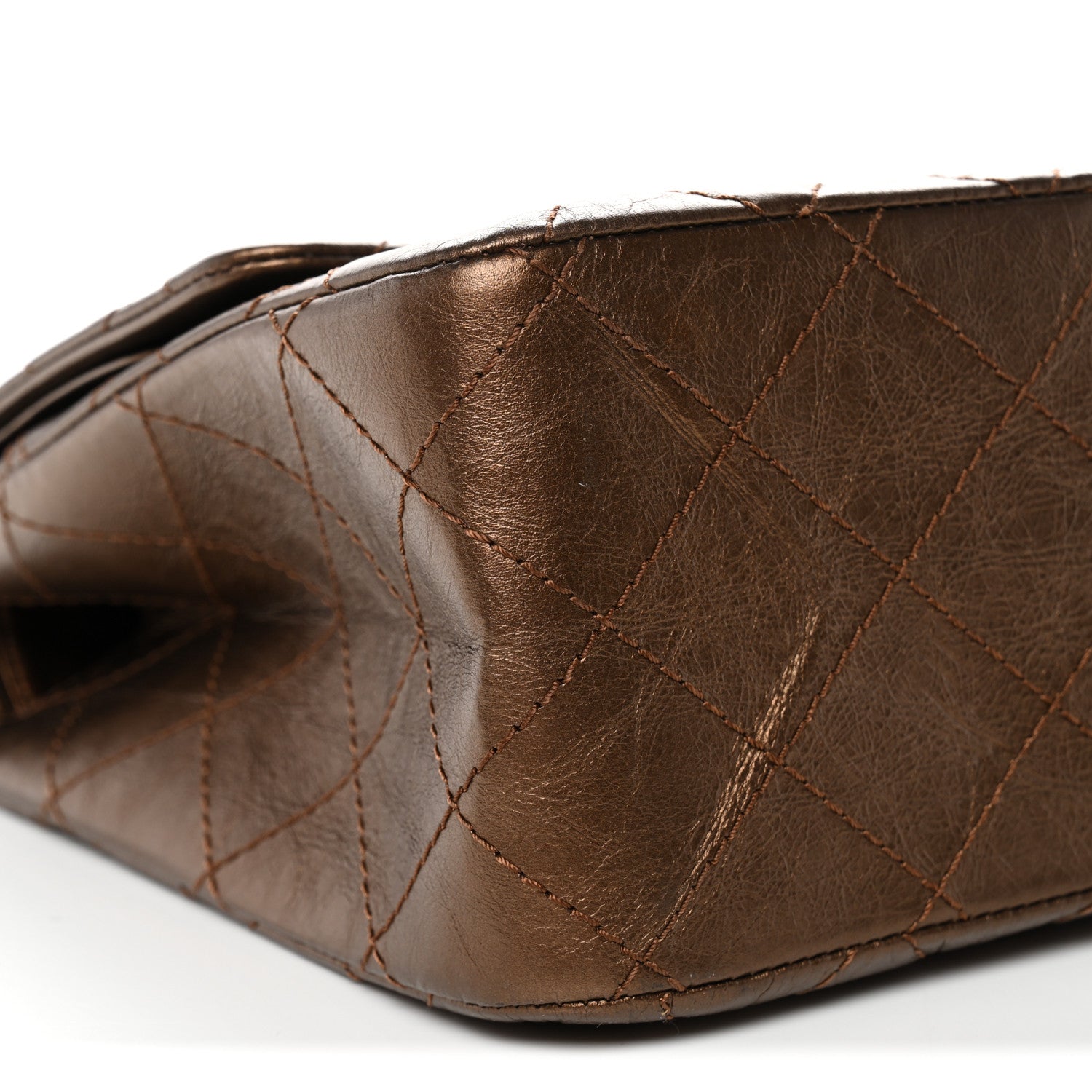 Chanel Metallic Aged Calfskin Quilted 2.55 Reissue 226 Flap Bronze 9 of 12
