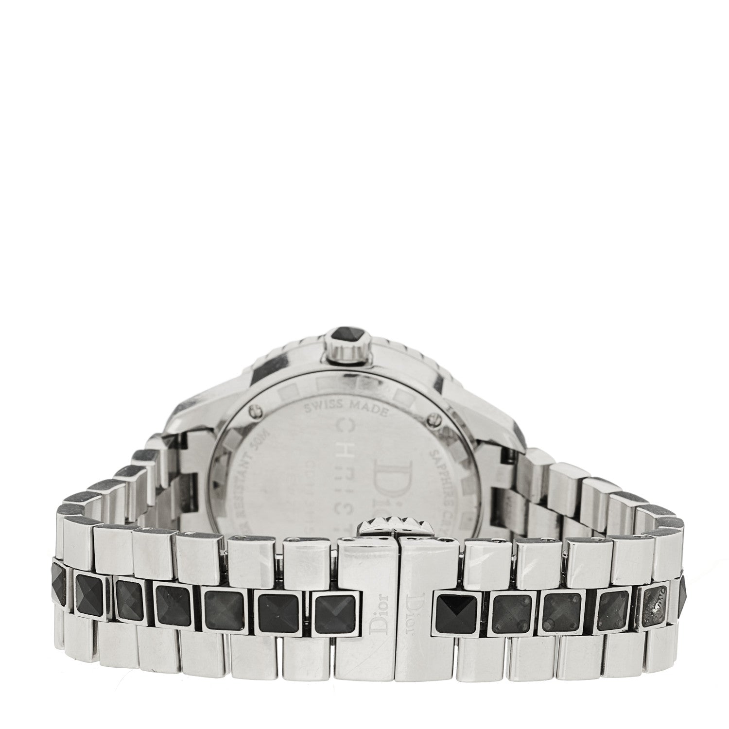 Christian Dior Stainless Steel Diamond Sapphire 33mm Christal