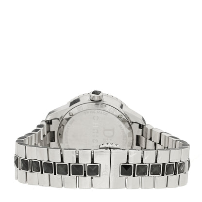 Christian Dior Stainless Steel Diamond Sapphire 33mm Christal Quartz Watch Black 3 of 4