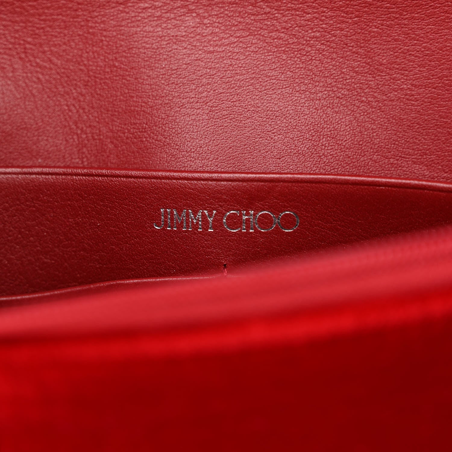 Jimmy Choo Velvet Crystal Cheri Wallet on Chain Royal Red 6 of 10
