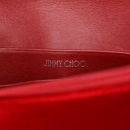 Jimmy Choo Velvet Crystal Cheri Wallet on Chain Royal Red 6 of 10