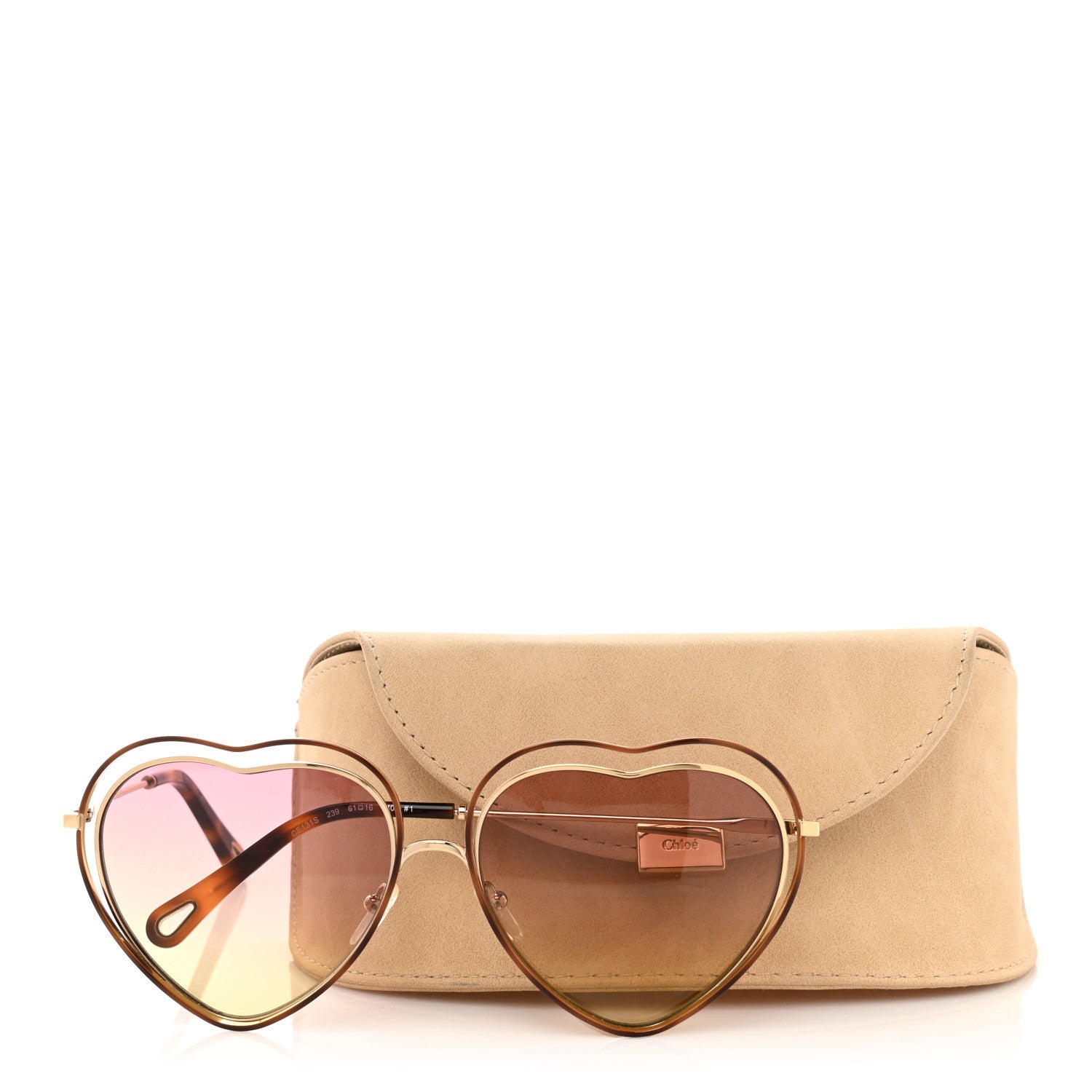 Chloe Metal Poppy Love Heart Sunglasses CE131S Havana Rose 6 of 6