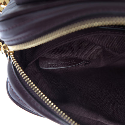 Burberry Calfskin Embossed Monogram Camera Chain Bag Dark Burgundy 9 of 9