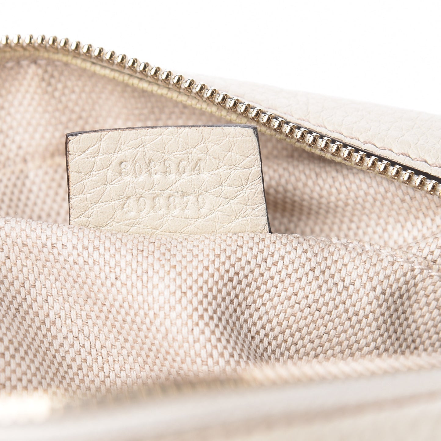 Pebbled Calfskin Small Soho Disco Bag Off White