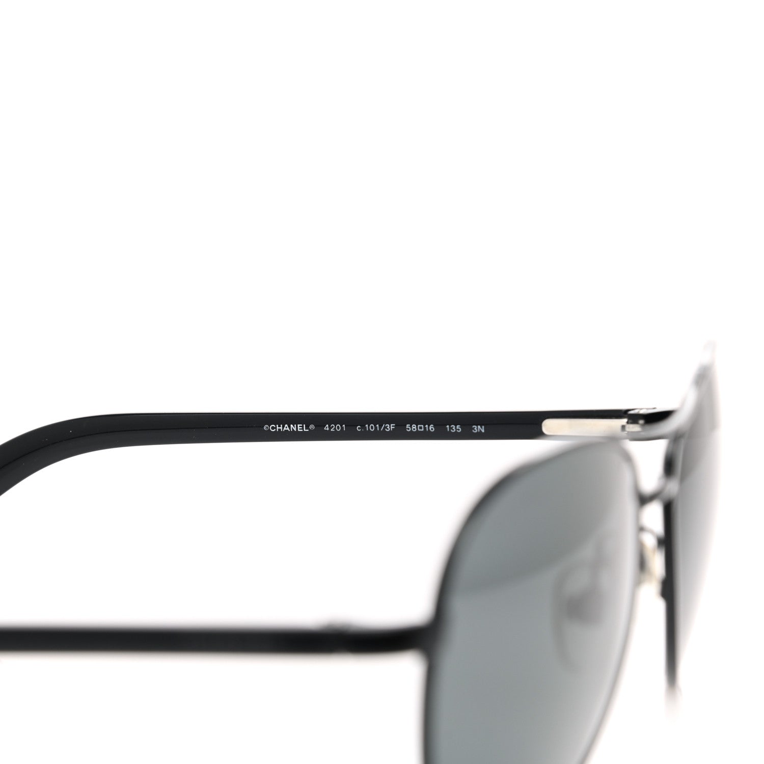 Chanel Metal Aviator CC Sunglasses 4201 Black 5 of 7
