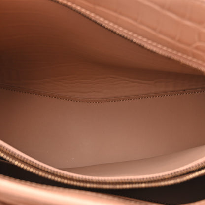 Balenciaga Shiny Supple Calfskin Crocodile Embossed Neo Classic Gold Hardware City Nude Beige 5 of 9