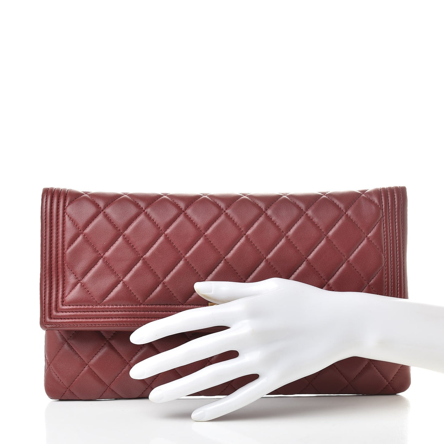 Lambskin Quilted Beauty CC Boy Clutch Red