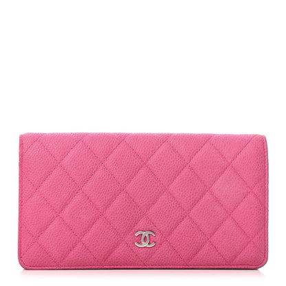 Chanel Iridescent Caviar Quilted Yen Wallet Pink 1 of 4