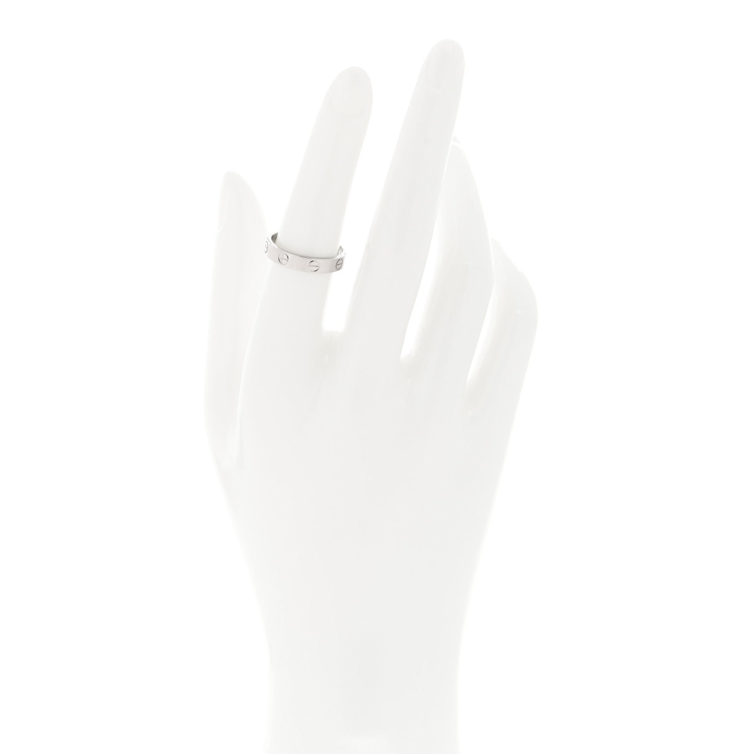 Cartier 18K White Gold 3.5mm LOVE Wedding Band Ring 53 6.5 2 of 5