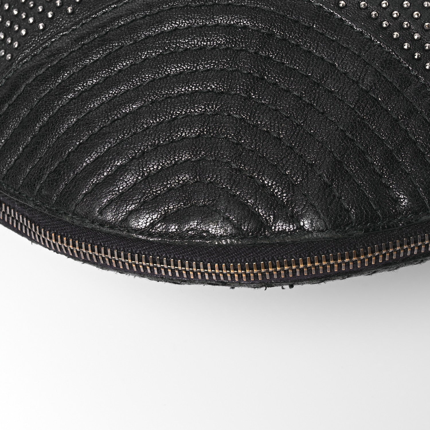 Alexander McQueen Studded Calfskin Faithful Zip Hobo Black 12 of 15