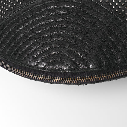 Alexander McQueen Studded Calfskin Faithful Zip Hobo Black 12 of 15