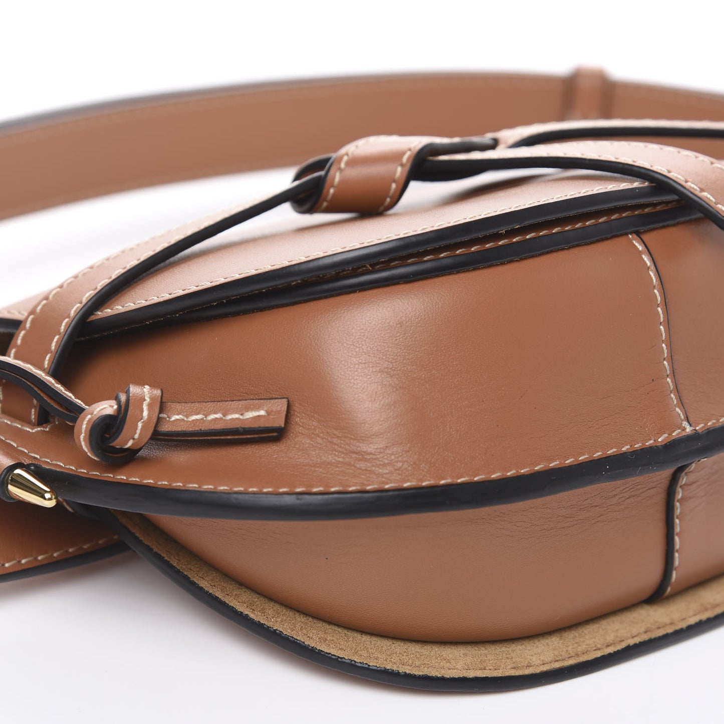 Calfskin Mini Gate Belt Bag Tan
