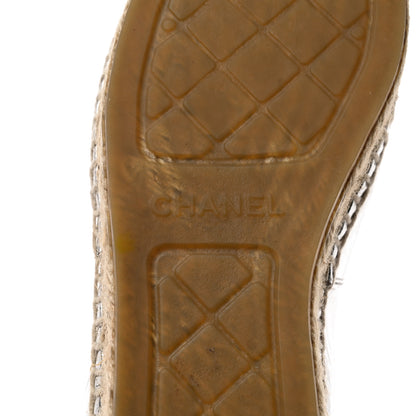 Chanel Laminated Goatskin CC Espadrilles 38 Silver 8 of 9