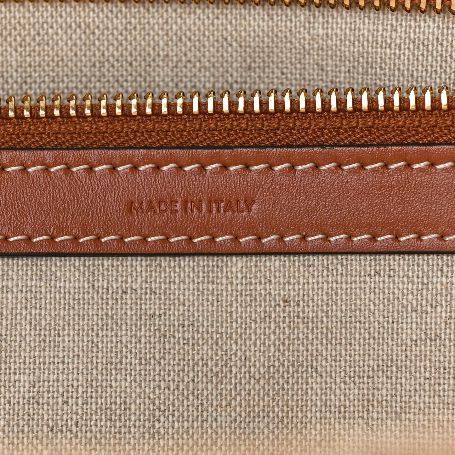 Textile Calfskin Horizontal Cabas Beige Tan