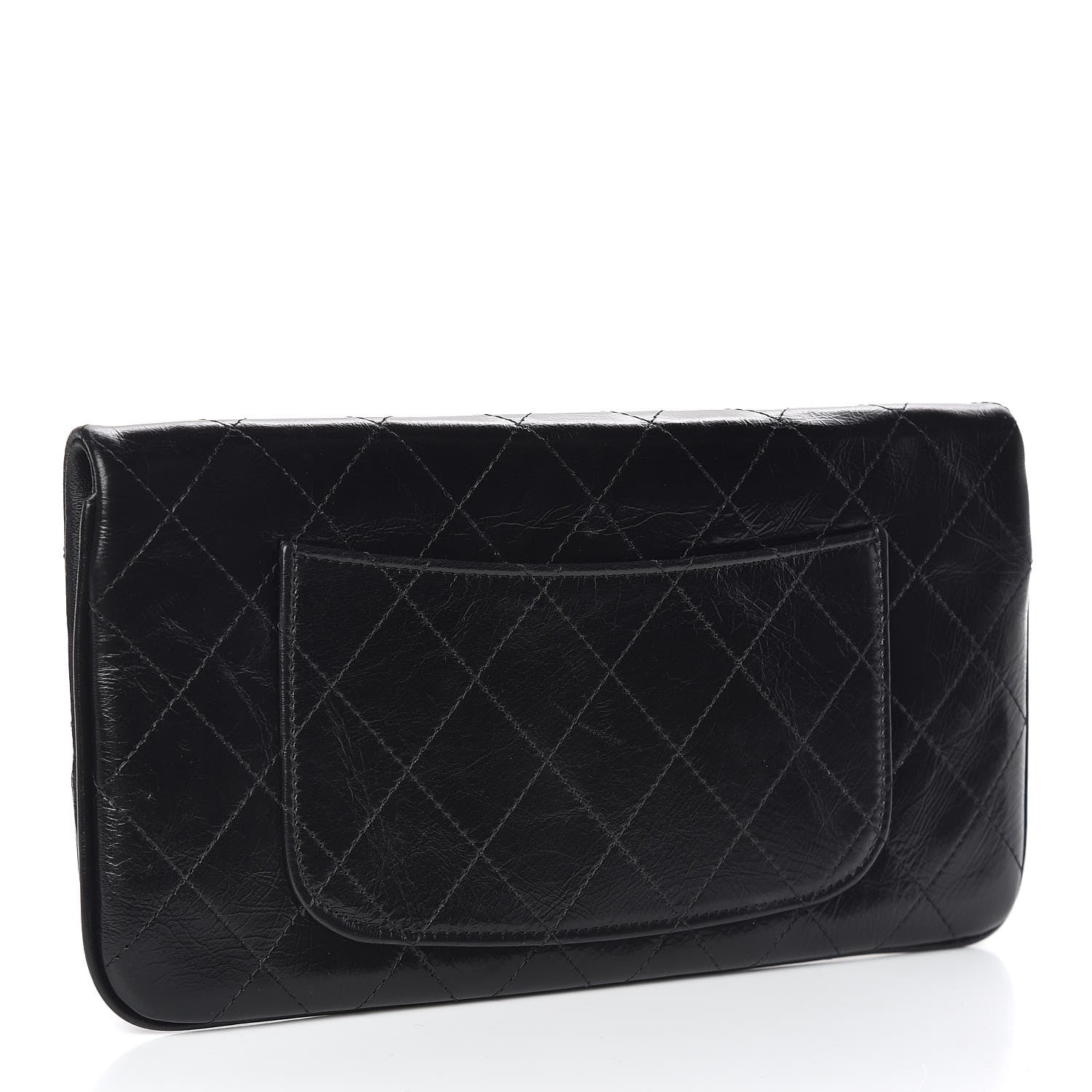 Chanel Shiny Crumpled Calfskin Small 31 Pouch Black 3 of 8