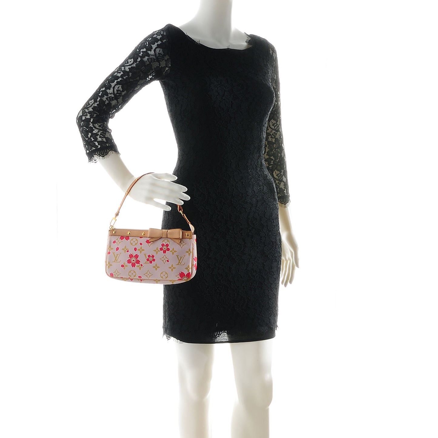 Monogram Cherry Blossom Pochette Accessories Red
