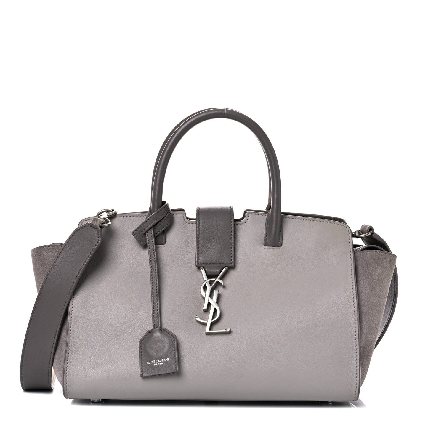 Calfskin Suede Baby Monogram Downtown Cabas Grey