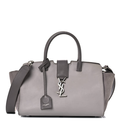 Saint Laurent Calfskin Suede Baby Monogram Downtown Cabas Grey 1 of 16