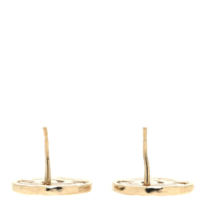 Chanel Metal CC Round Earrings Light Gold 3 of 3