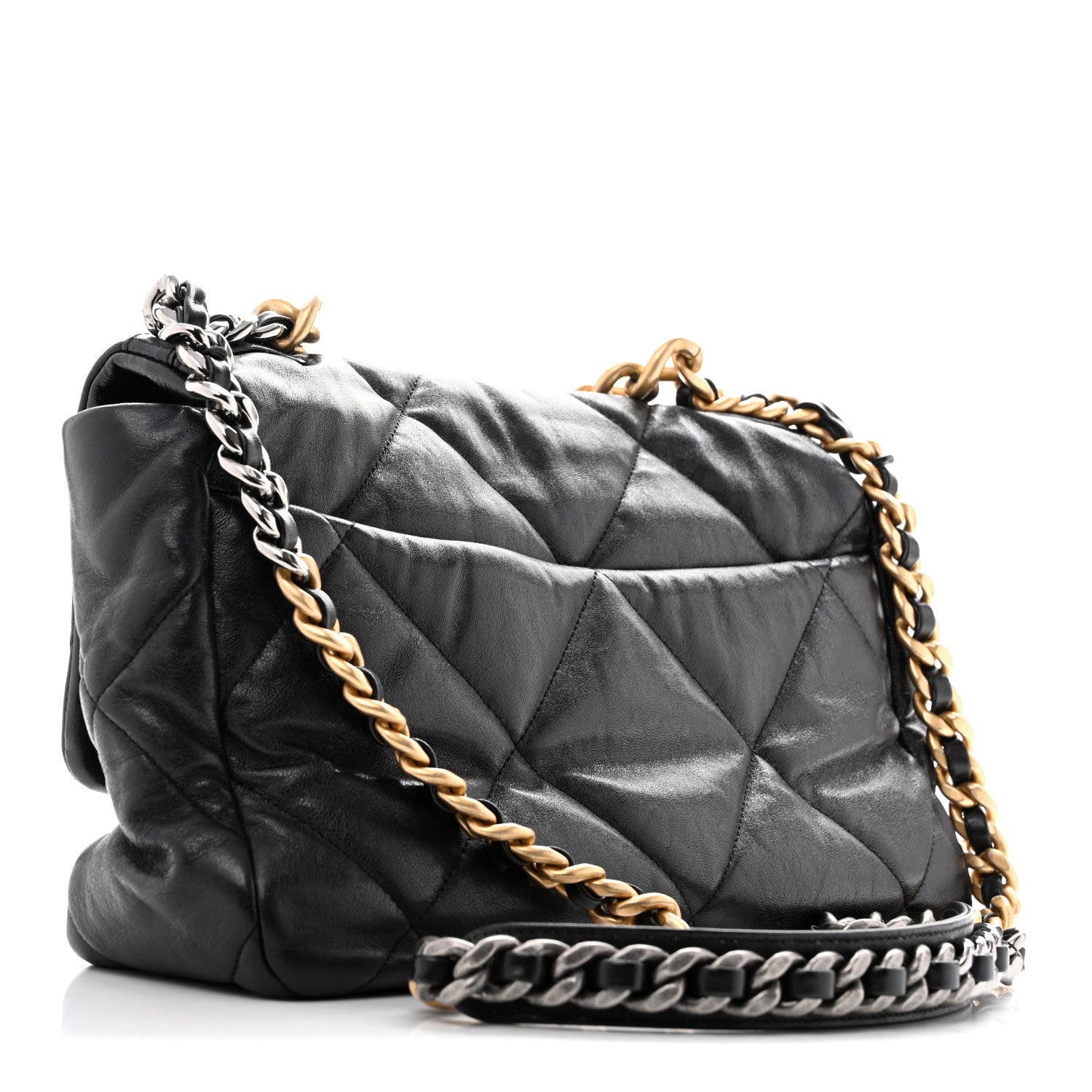 Chanel Lambskin Quilted Large Chanel 19 Flap Black 2 of 12