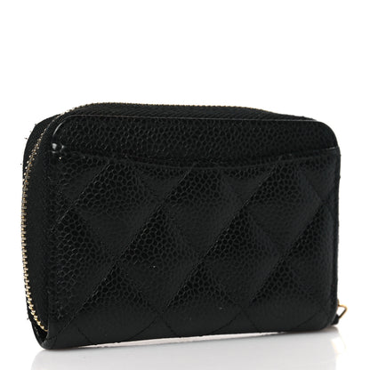 Chanel Caviar Quilted Zip Coin Purse Black 3 of 7