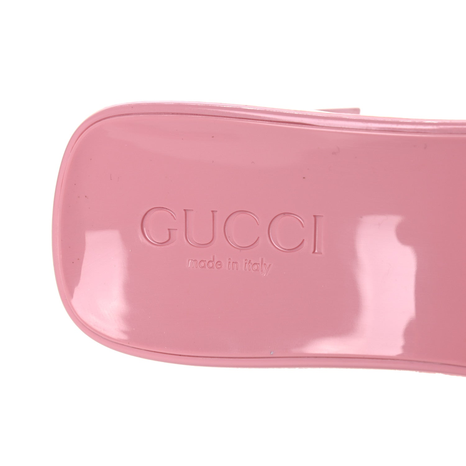Gucci Rubber Gucci Logo Womens Platform 20/60mm Slide Sandals 36 Wild Rose 7 of 13