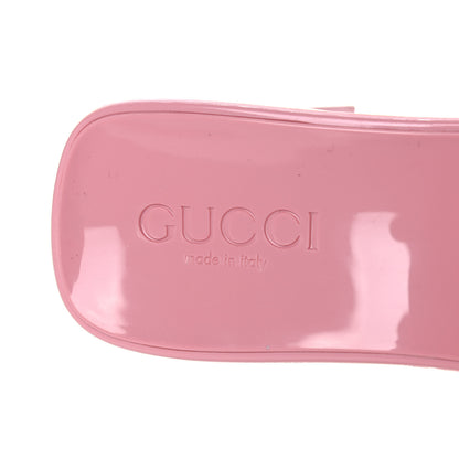 Gucci Rubber Gucci Logo Womens Platform 20/60mm Slide Sandals 36 Wild Rose 7 of 13